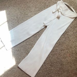 White pleated trousers